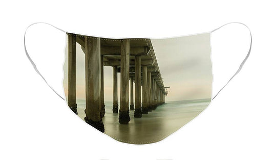 San Diego Pier - Side View Golden Hour - Face Mask