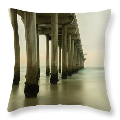 San Diego Pier - Side View Golden Hour - Throw Pillow