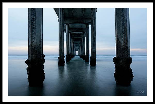 San Diego Pier - Tunnel View Blue Hour - Framed Print