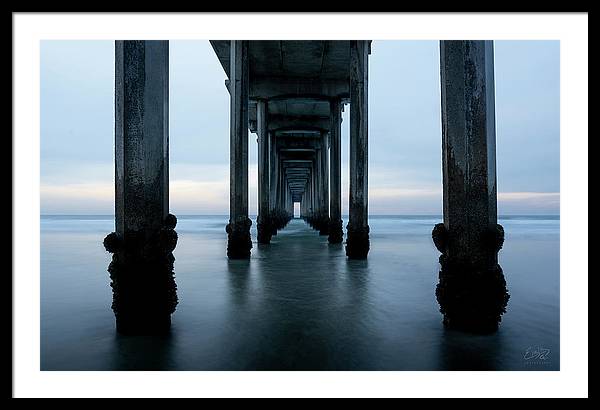 San Diego Pier - Tunnel View Blue Hour - Framed Print