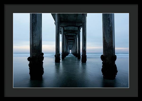 San Diego Pier - Tunnel View Blue Hour - Framed Print