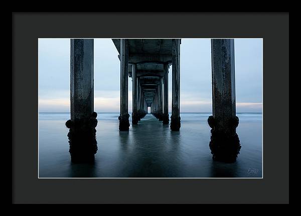 San Diego Pier - Tunnel View Blue Hour - Framed Print