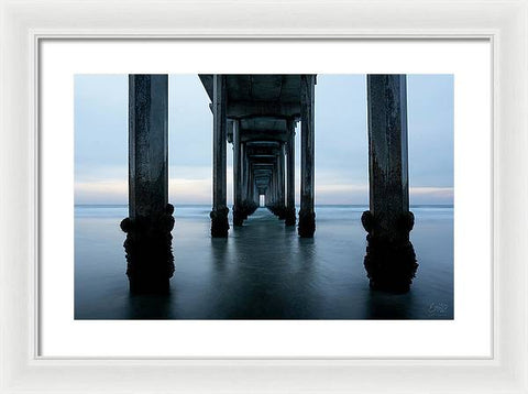 San Diego Pier - Tunnel View Blue Hour - Framed Print