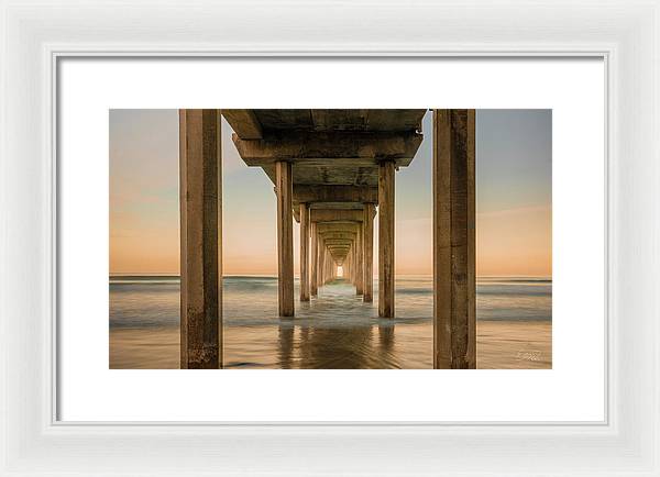 San Diego Pier - Tunnel View Golden Hour - Framed Print