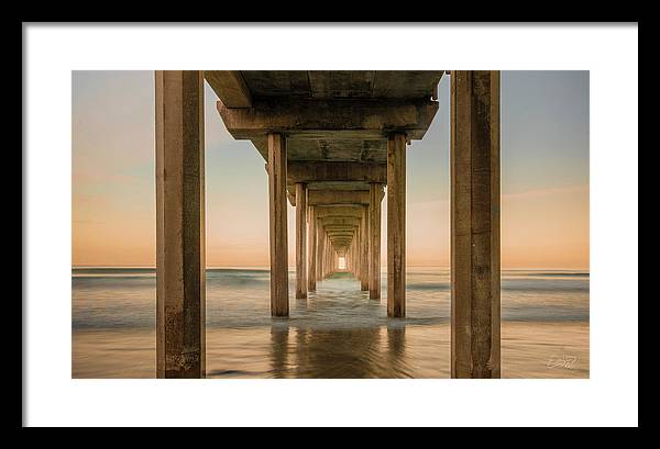 San Diego Pier - Tunnel View Golden Hour - Framed Print