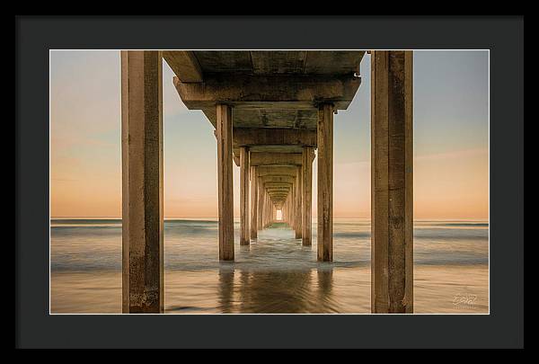 San Diego Pier - Tunnel View Golden Hour - Framed Print