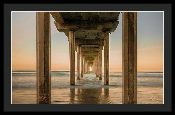 San Diego Pier - Tunnel View Golden Hour - Framed Print