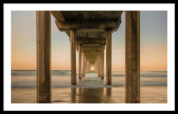San Diego Pier - Tunnel View Golden Hour - Framed Print