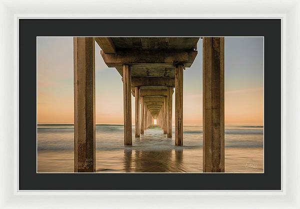San Diego Pier - Tunnel View Golden Hour - Framed Print