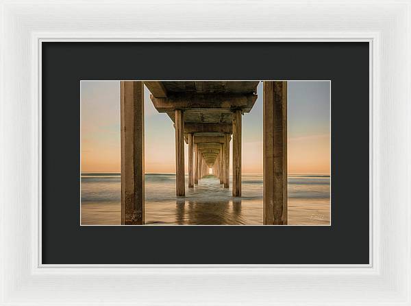 San Diego Pier - Tunnel View Golden Hour - Framed Print