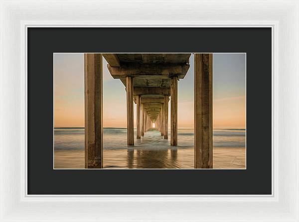 San Diego Pier - Tunnel View Golden Hour - Framed Print