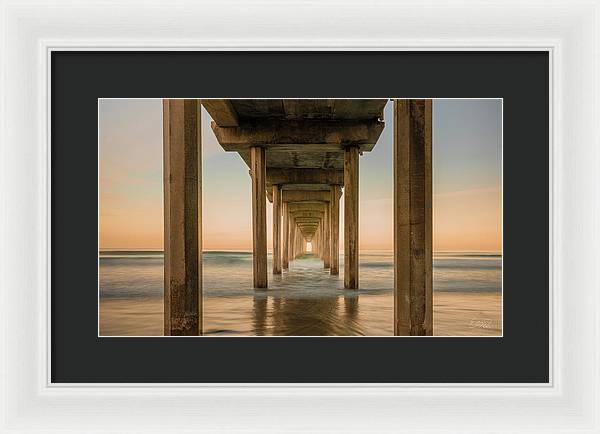 San Diego Pier - Tunnel View Golden Hour - Framed Print