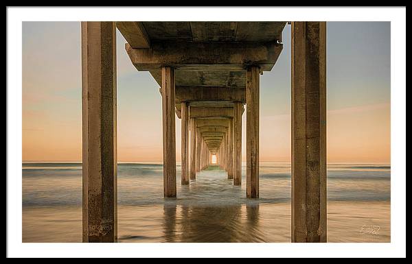 San Diego Pier - Tunnel View Golden Hour - Framed Print