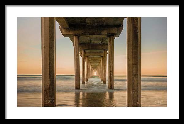San Diego Pier - Tunnel View Golden Hour - Framed Print
