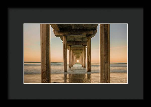San Diego Pier - Tunnel View Golden Hour - Framed Print