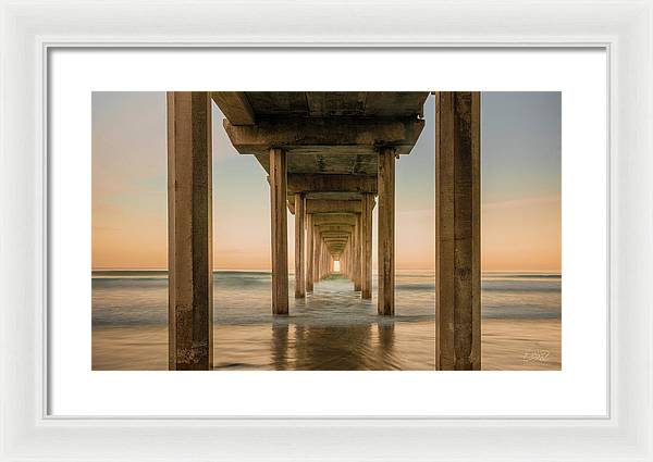 San Diego Pier - Tunnel View Golden Hour - Framed Print