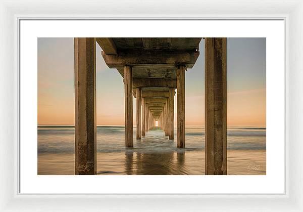 San Diego Pier - Tunnel View Golden Hour - Framed Print