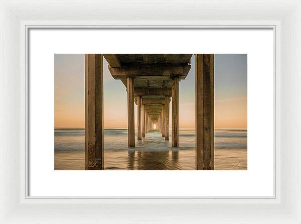 San Diego Pier - Tunnel View Golden Hour - Framed Print