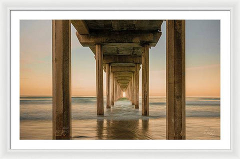 San Diego Pier - Tunnel View Golden Hour - Framed Print