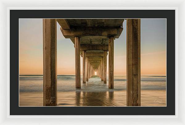 San Diego Pier - Tunnel View Golden Hour - Framed Print