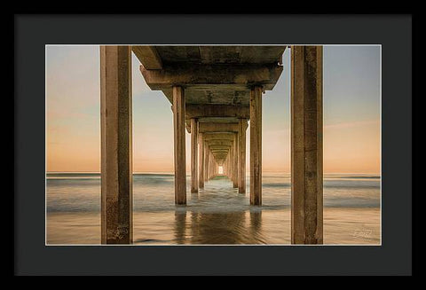 San Diego Pier - Tunnel View Golden Hour - Framed Print