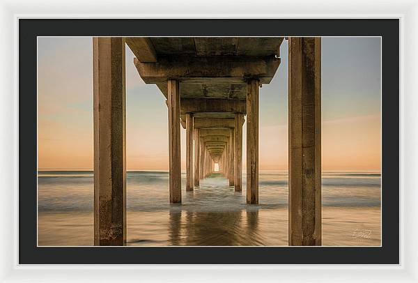 San Diego Pier - Tunnel View Golden Hour - Framed Print