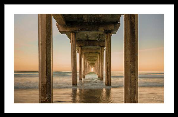 San Diego Pier - Tunnel View Golden Hour - Framed Print