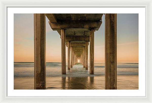 San Diego Pier - Tunnel View Golden Hour - Framed Print