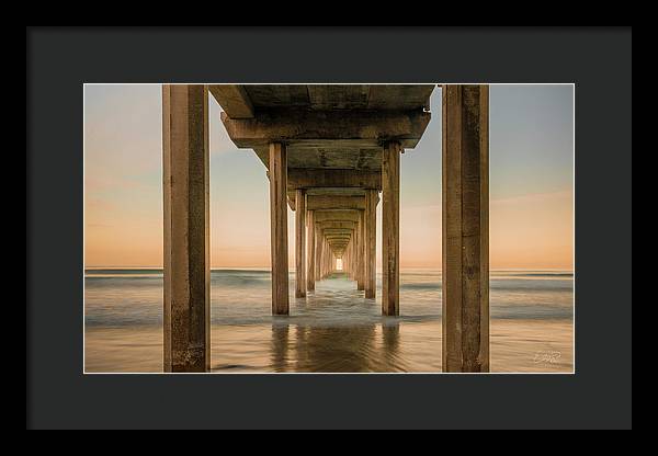 San Diego Pier - Tunnel View Golden Hour - Framed Print