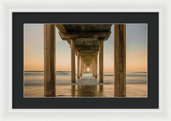 San Diego Pier - Tunnel View Golden Hour - Framed Print