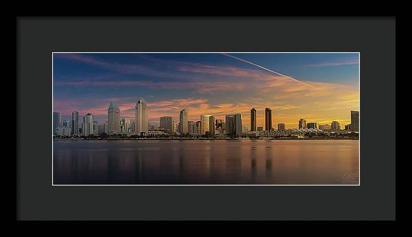 San Diego Skyline - Twilight - Framed Print