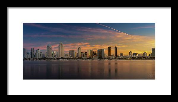 San Diego Skyline - Twilight - Framed Print