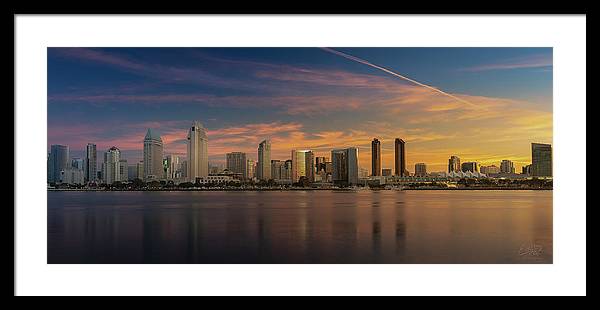 San Diego Skyline - Twilight - Framed Print