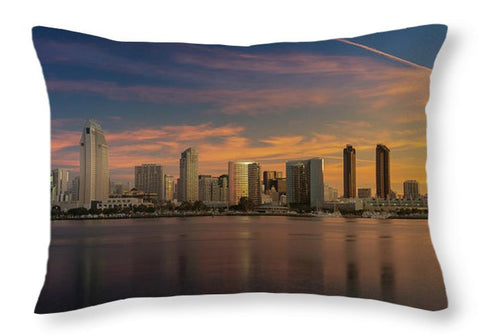 San Diego Skyline - Twilight - Throw Pillow