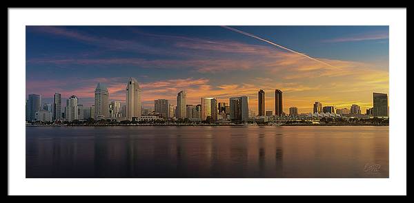 San Diego Skyline - Twilight - Framed Print