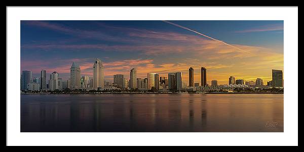 San Diego Skyline - Twilight - Framed Print