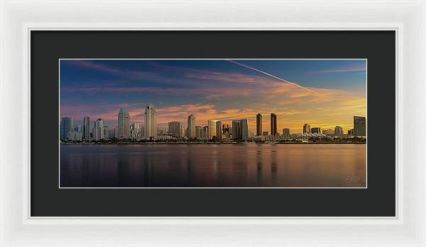 San Diego Skyline - Twilight - Framed Print