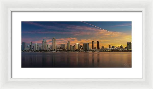 San Diego Skyline - Twilight - Framed Print