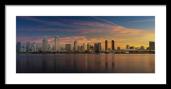 San Diego Skyline - Twilight - Framed Print