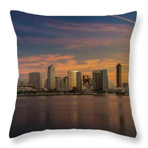 San Diego Skyline - Twilight - Throw Pillow