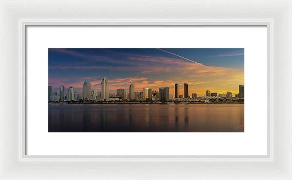 San Diego Skyline - Twilight - Framed Print