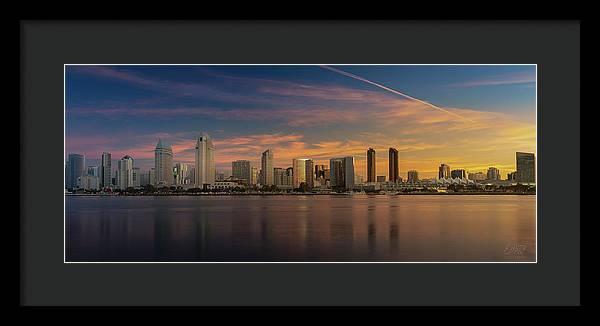 San Diego Skyline - Twilight - Framed Print