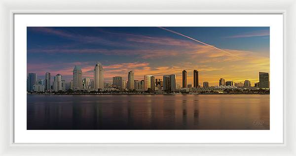San Diego Skyline - Twilight - Framed Print