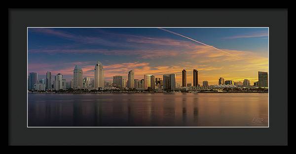 San Diego Skyline - Twilight - Framed Print