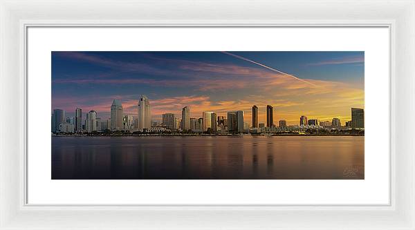 San Diego Skyline - Twilight - Framed Print