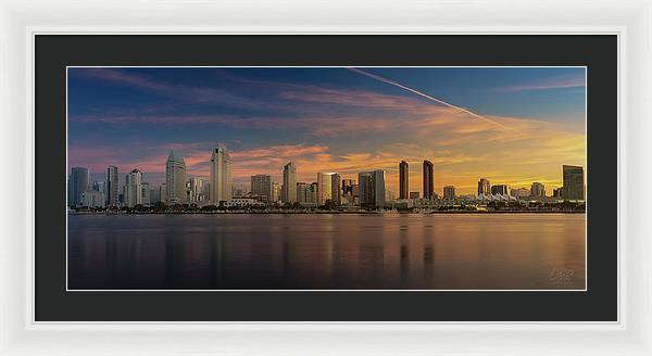 San Diego Skyline - Twilight - Framed Print