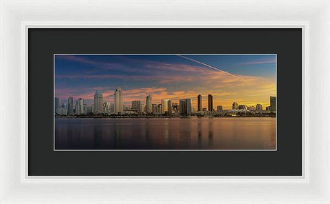 San Diego Skyline - Twilight - Framed Print