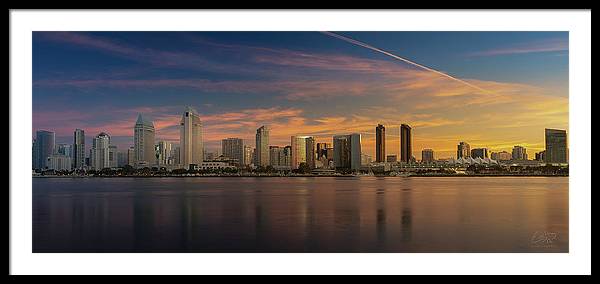 San Diego Skyline - Twilight - Framed Print