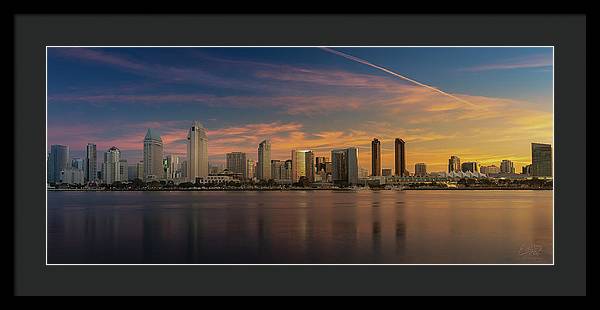 San Diego Skyline - Twilight - Framed Print