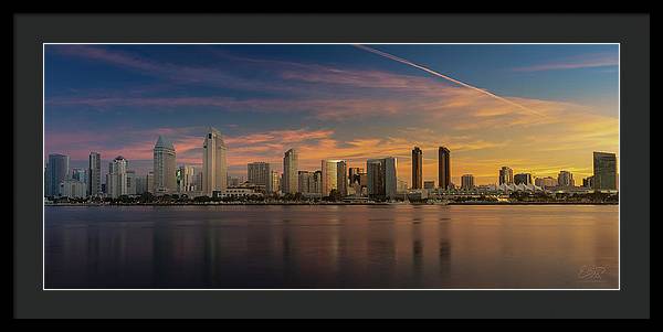 San Diego Skyline - Twilight - Framed Print